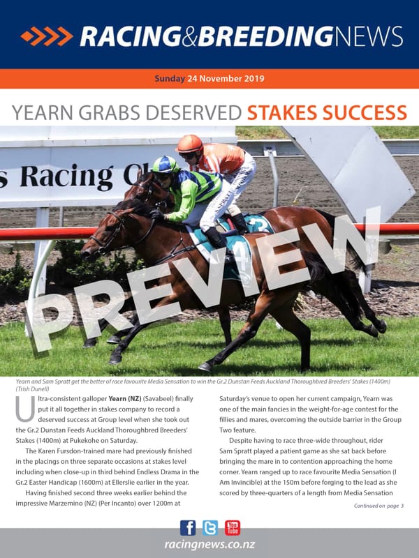NZ Racing and Breeding News –24 November 2019