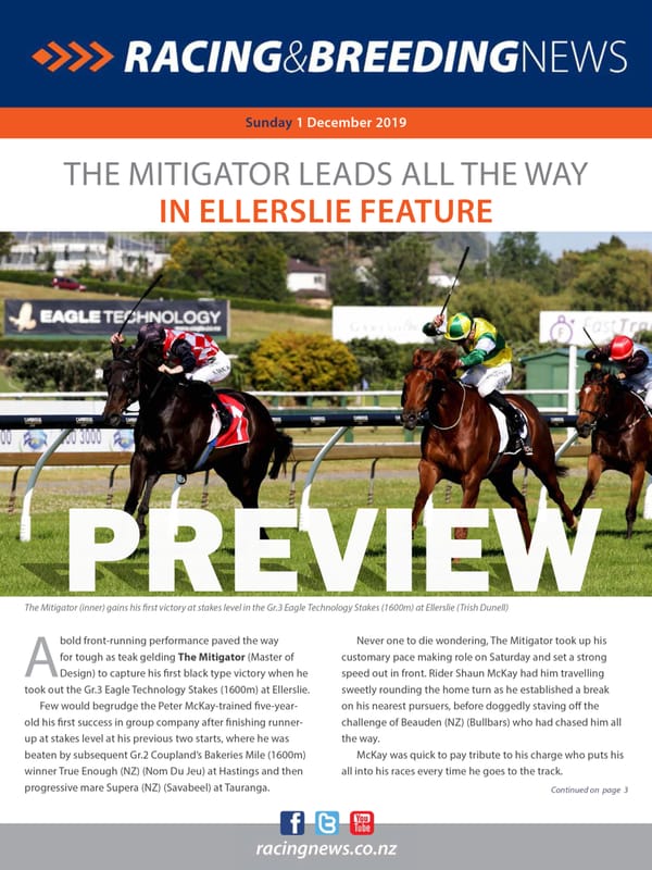 NZ Racing and Breeding News –01 December 2019