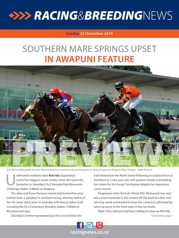 NZ Racing and Breeding News – 22 December 2019