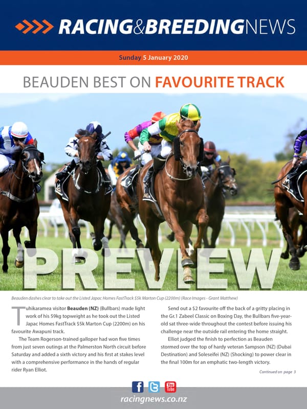 NZ Racing and Breeding News – 5 January 2020