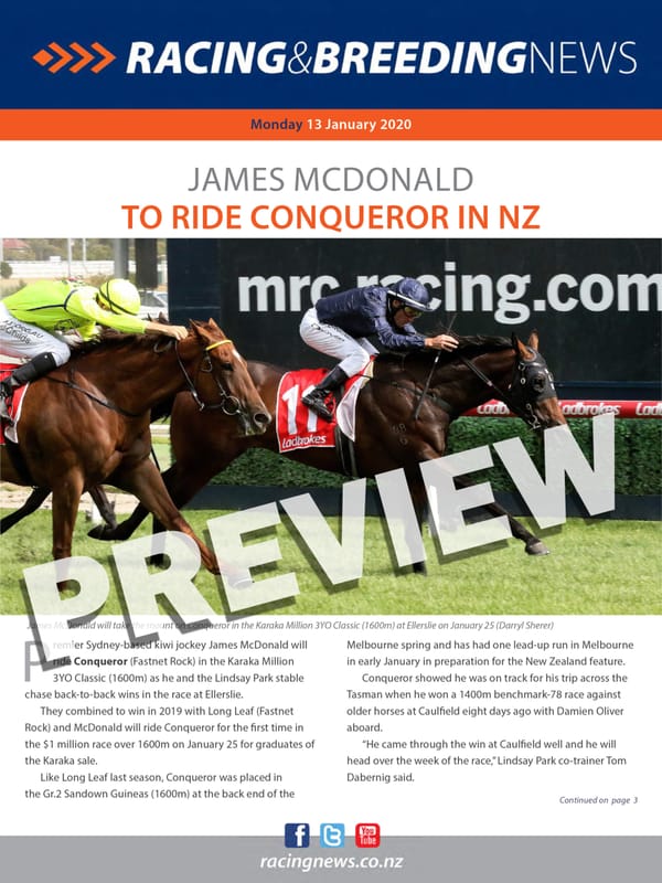 NZ Racing and Breeding News – 13 January 2020