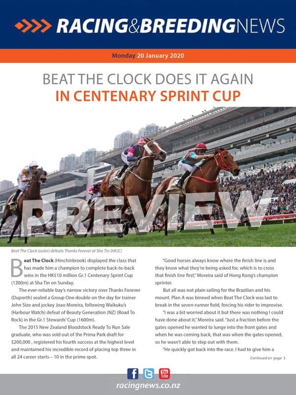 NZ Racing and Breeding News – 20 January 2020