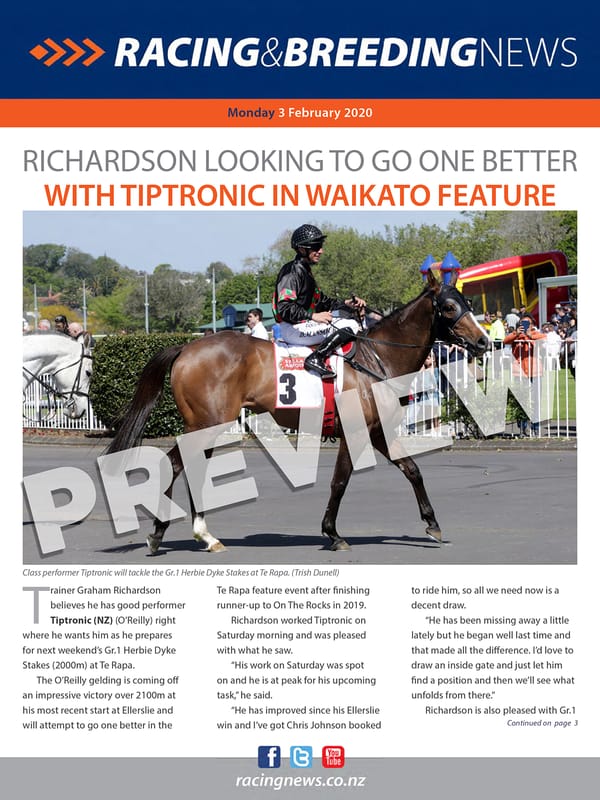 NZ Racing and Breeding News – 03 February 2020