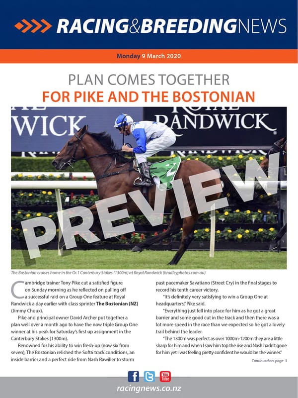 NZ Racing and Breeding News – 9 March 2020