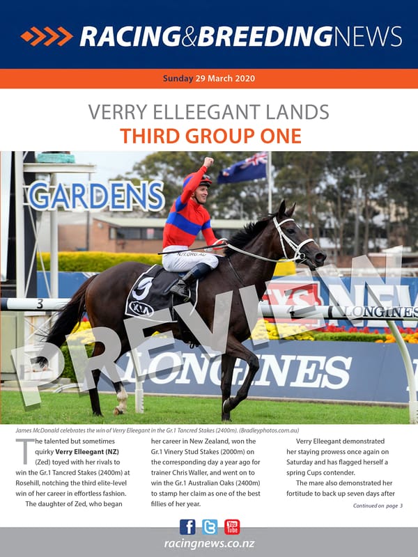 NZ Racing and Breeding News – 29 March 2020