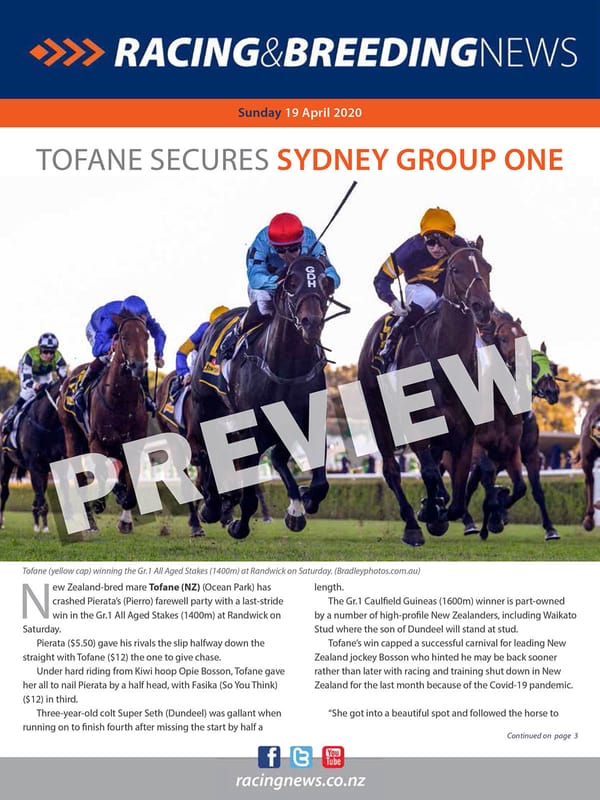 NZ Racing and Breeding News – 19 April 2020