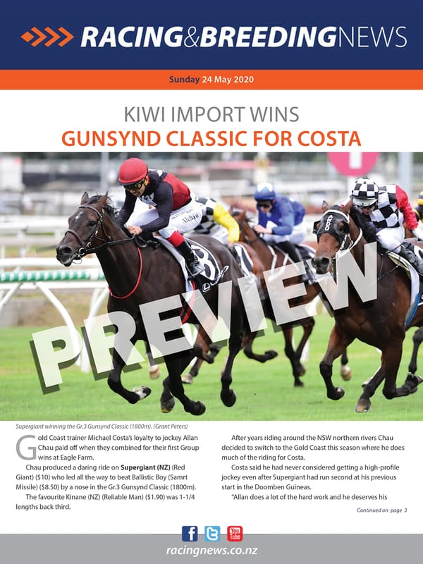 NZ Racing and Breeding News – 24 May 2020