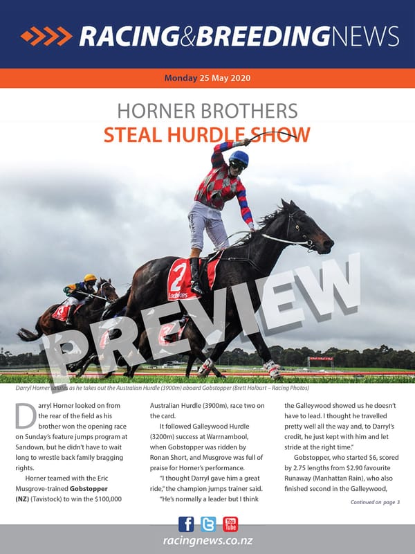NZ Racing and Breeding News – 25 May 2020