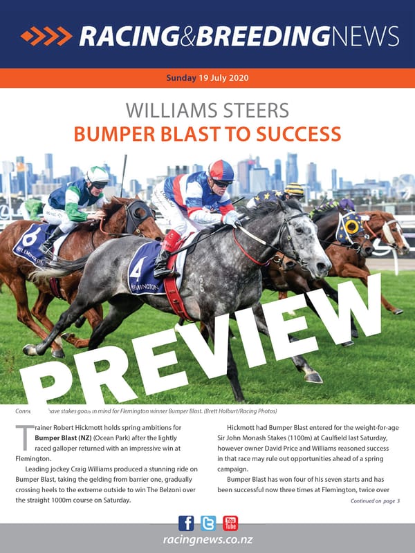 NZ Racing and Breeding News – 19 July 2020