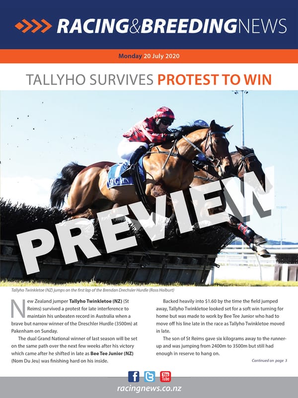 NZ Racing and Breeding News – 20 July 2020