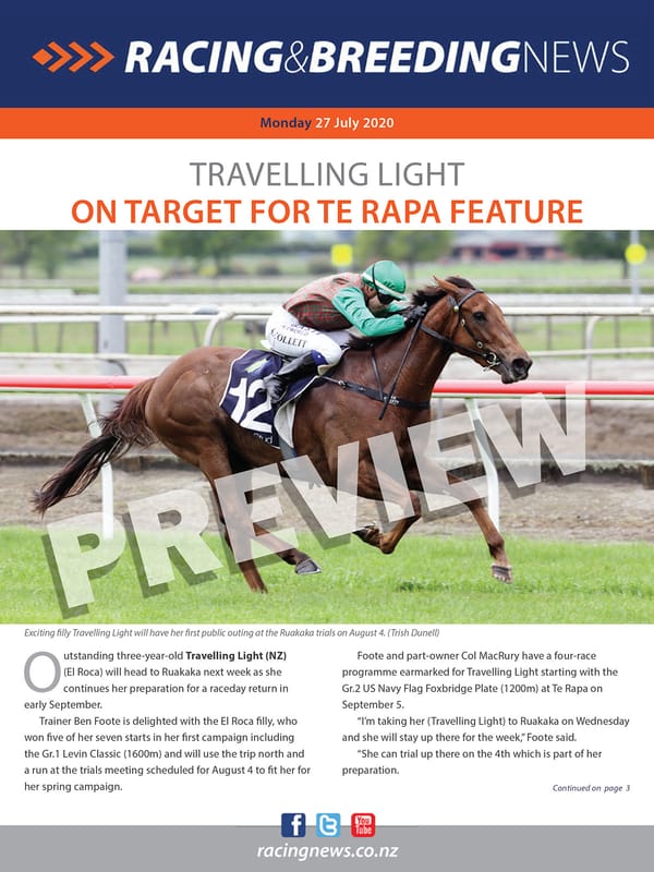 NZ Racing and Breeding News – 27 July 2020