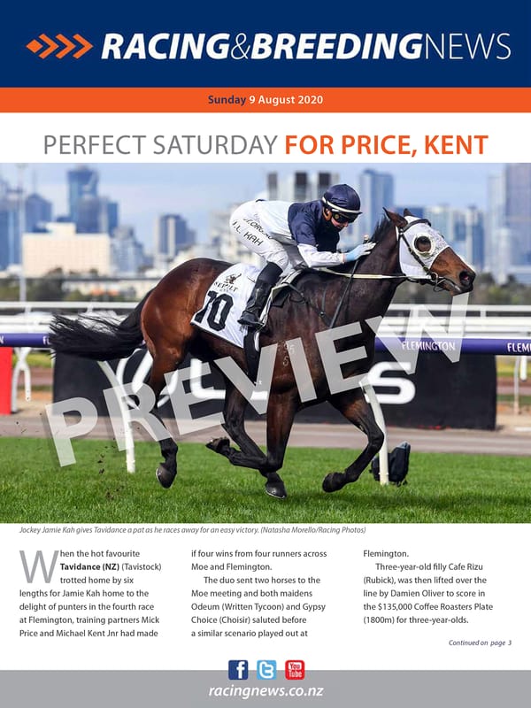 NZ Racing and Breeding News – 09 August 2020