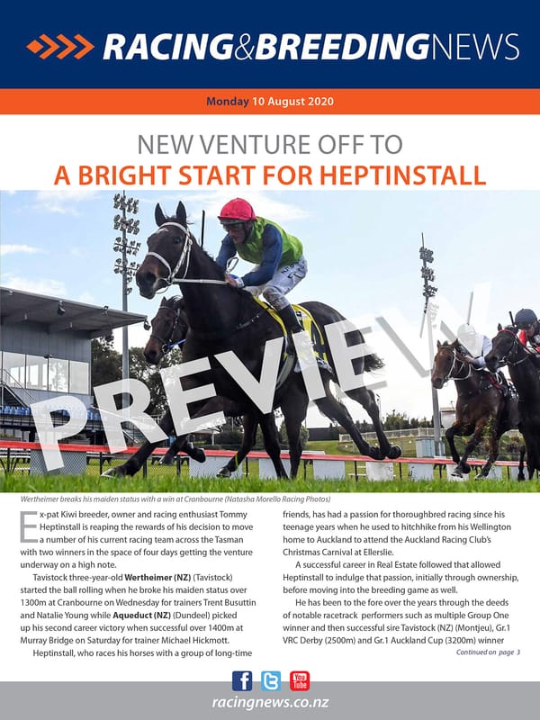 NZ Racing and Breeding News – 10 August 2020