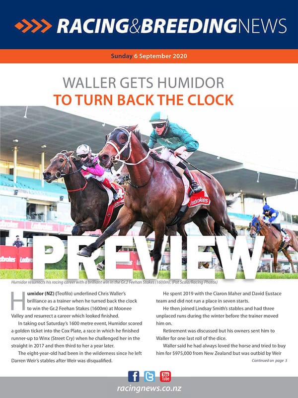 NZ Racing and Breeding News – 6 September 2020