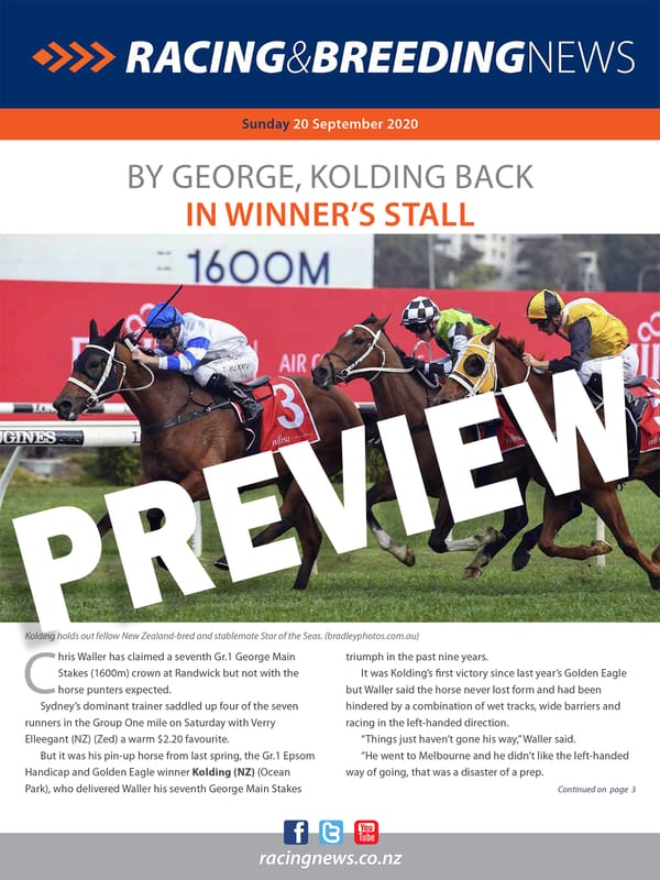 NZ Racing and Breeding News – 20 September 2020