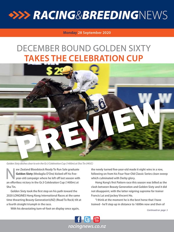 NZ Racing and Breeding News – 28 September 2020