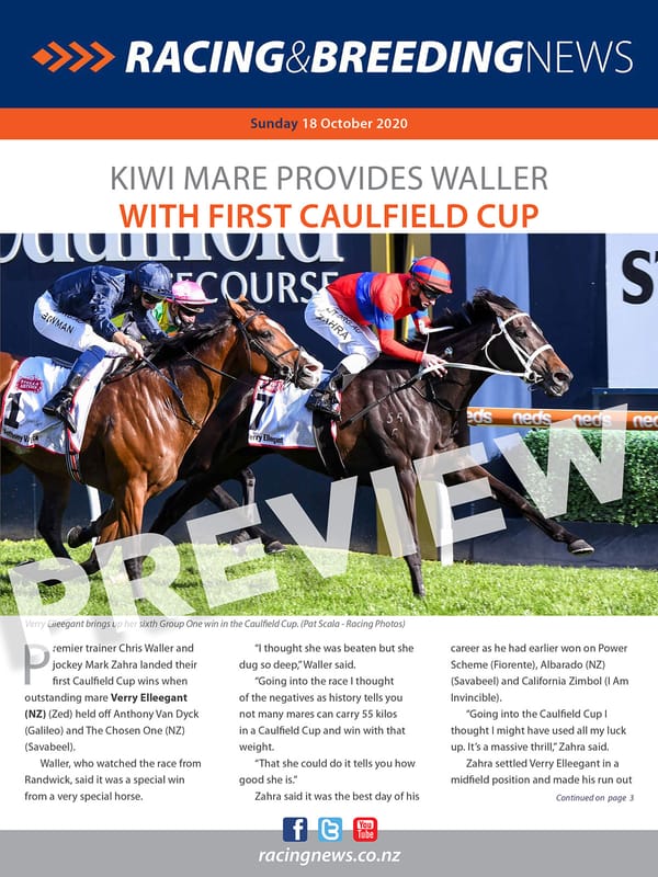 NZ Racing and Breeding News – 18 October 2020