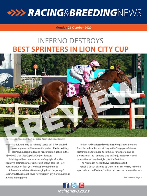 NZ Racing and Breeding News – 26 October 2020