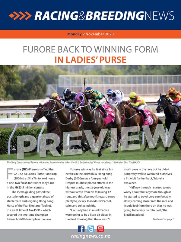NZ Racing and Breeding News – 02 November 2020