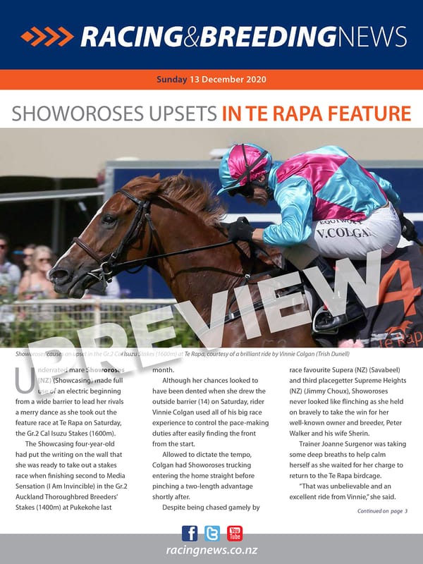 NZ Racing and Breeding News – 13 December 2020