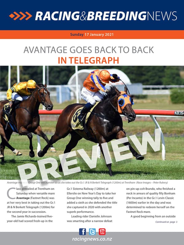 NZ Racing and Breeding News – 17 January 2021