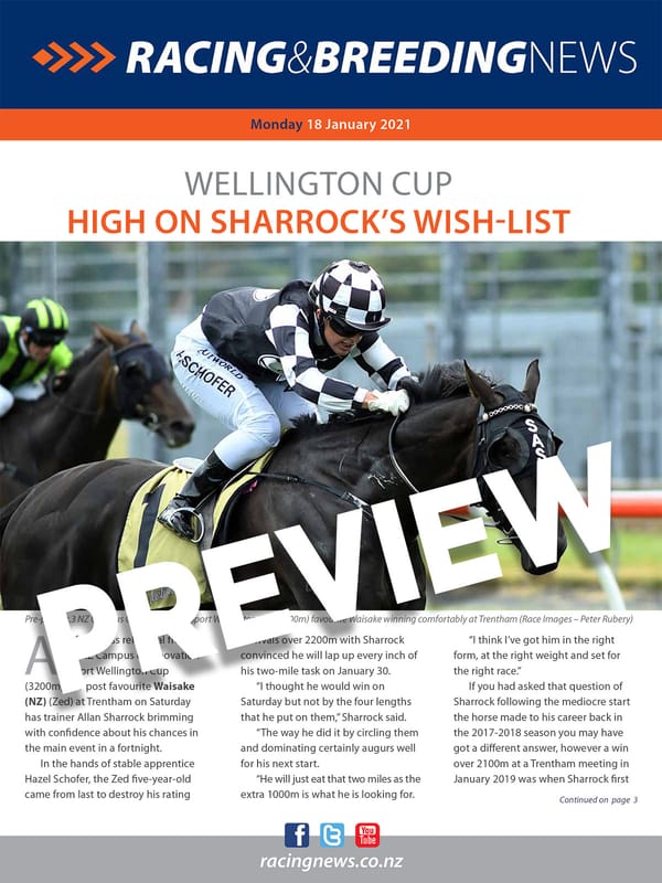 NZ Racing and Breeding News – 18 January 2021