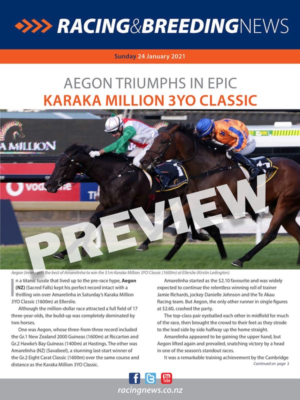 NZ Racing and Breeding News – 24 January 2021