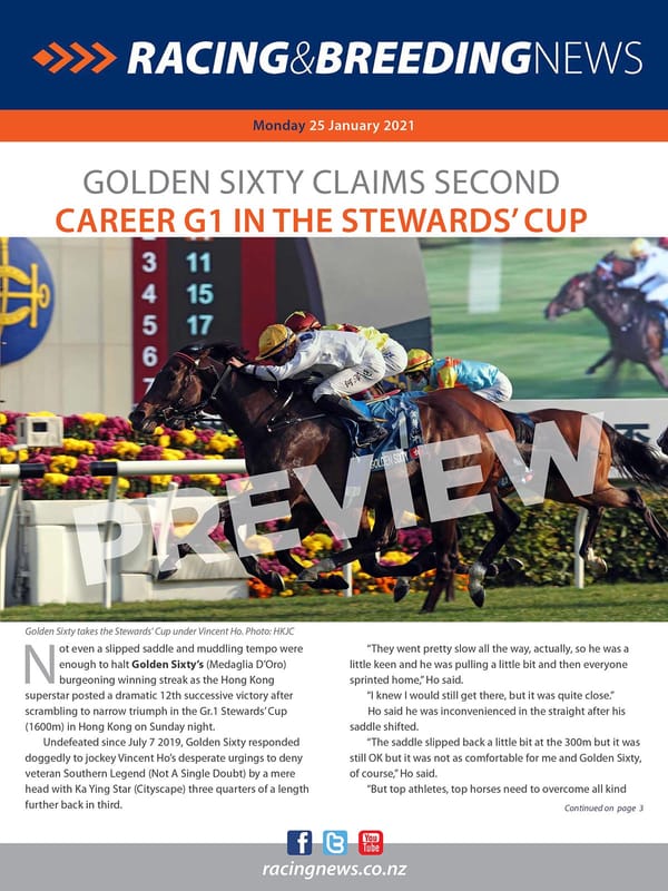 NZ Racing and Breeding News – 25 January 2021