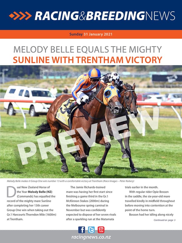 NZ Racing and Breeding News – 31 January 2021