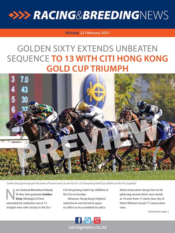 NZ Racing and Breeding News – 22 February 2021