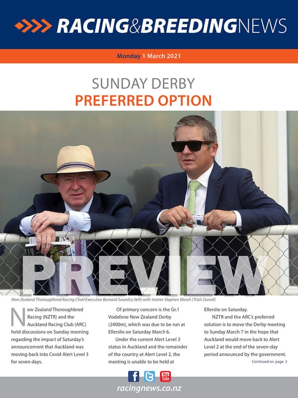 NZ Racing and Breeding News – 01 March 2021