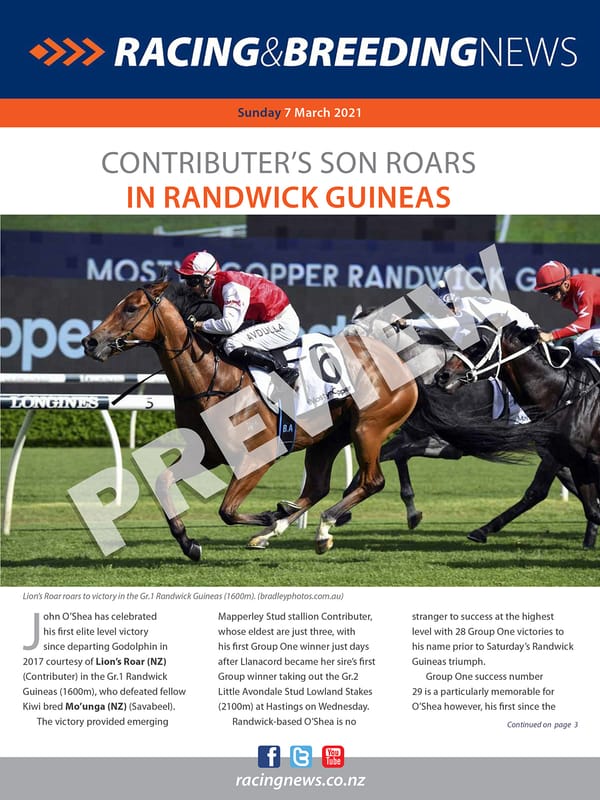 NZ Racing and Breeding News – 7 March 2021