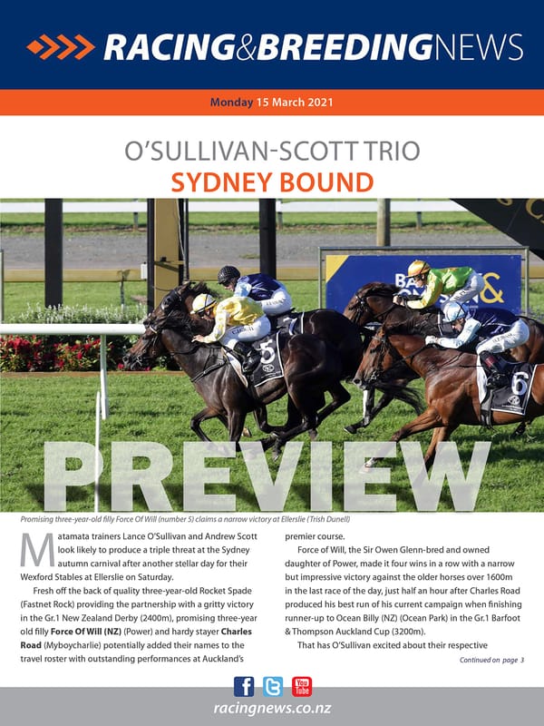 NZ Racing and Breeding News – 15 March 2021