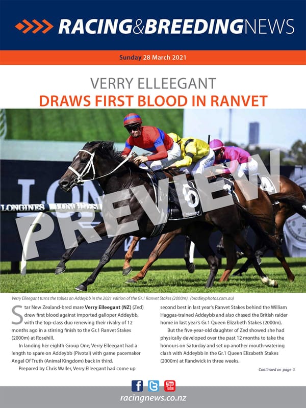 NZ Racing and Breeding News – 28 March 2021