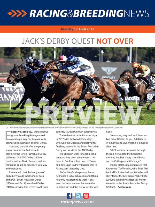 NZ Racing and Breeding News – 12 April 2021