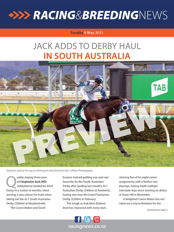 NZ Racing and Breeding News – 09 May 2021
