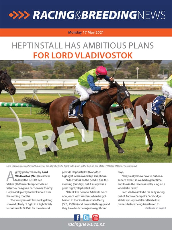 NZ Racing and Breeding News – 17 May 2021