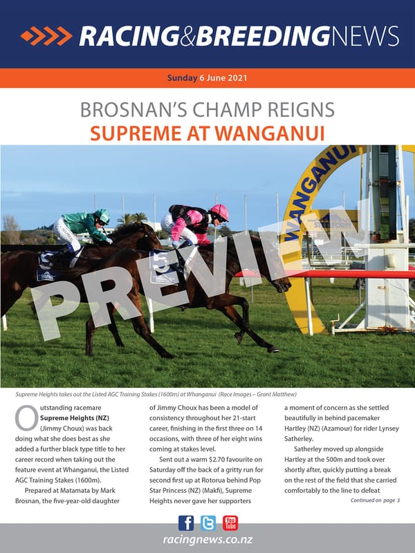 NZ Racing and Breeding News – 06 June 2021