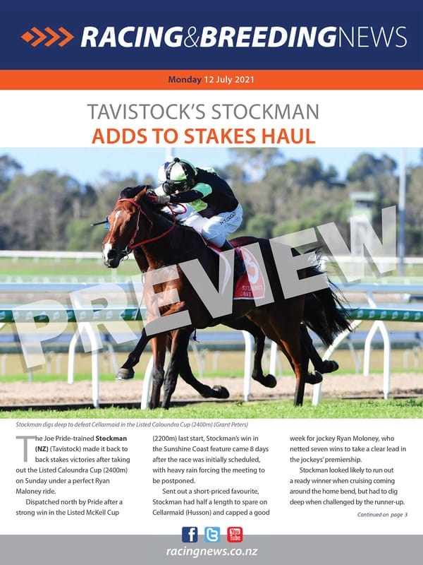 NZ Racing and Breeding News – 12 July 2021