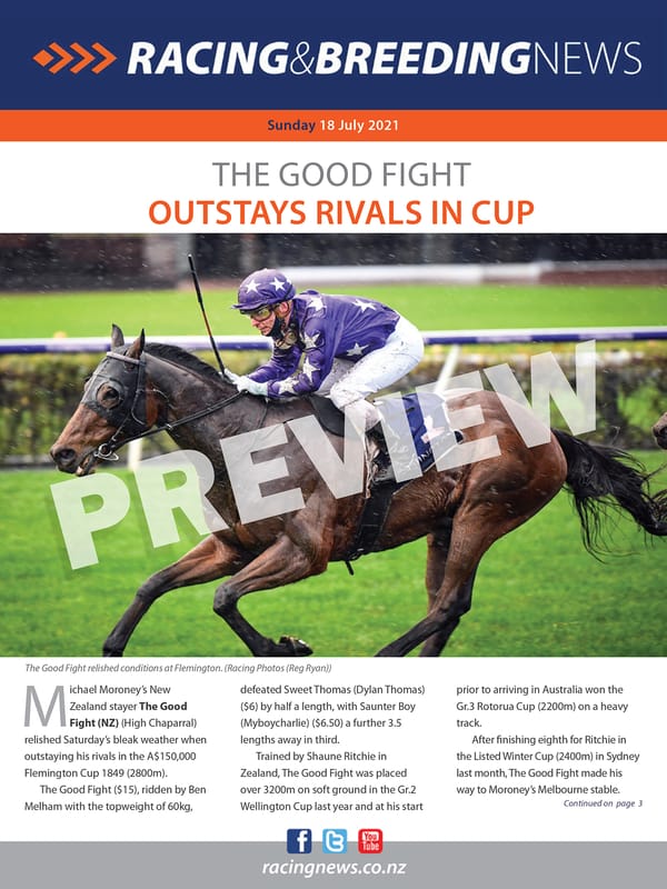 NZ Racing and Breeding News – 18 July 2021