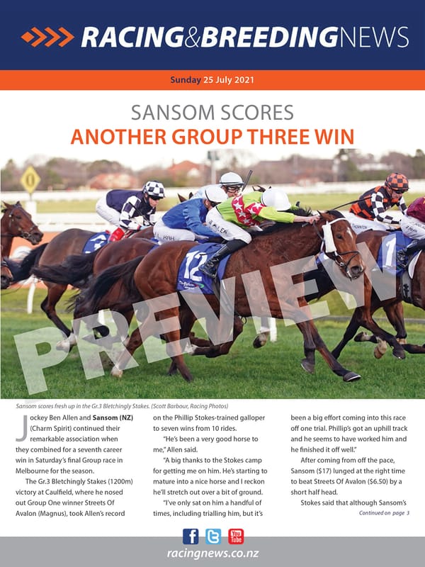 NZ Racing and Breeding News – 25 July 2021