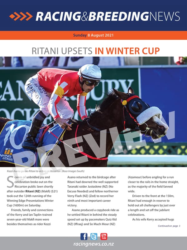 NZ Racing and Breeding News – 8 August 2021