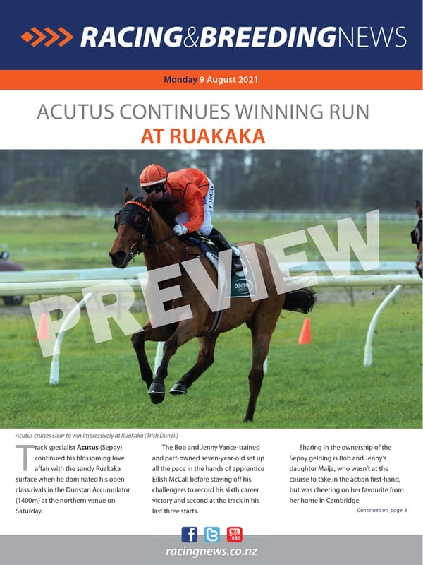 NZ Racing and Breeding News – 09 August 2021