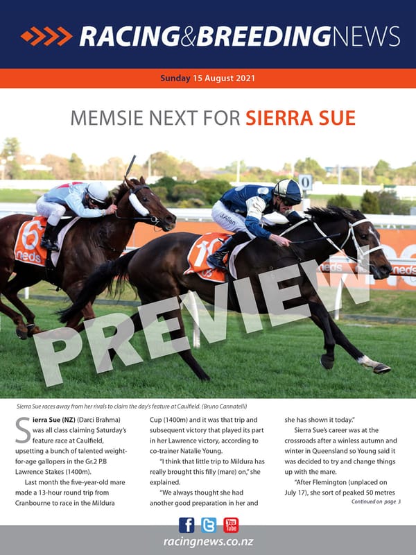 NZ Racing and Breeding News – 15 August 2021