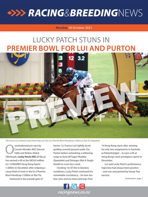 NZ Racing and Breeding News – 18 October 2021