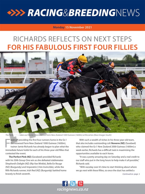 NZ Racing and Breeding News – 15 November 2021