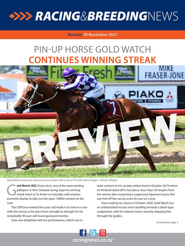NZ Racing and Breeding News – 29 November 2021