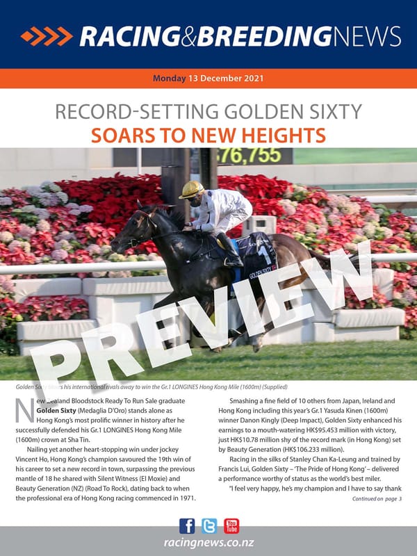 NZ Racing and Breeding News – 13 December 2021