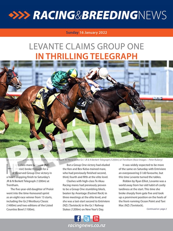 NZ Racing and Breeding News – 16 January 2022