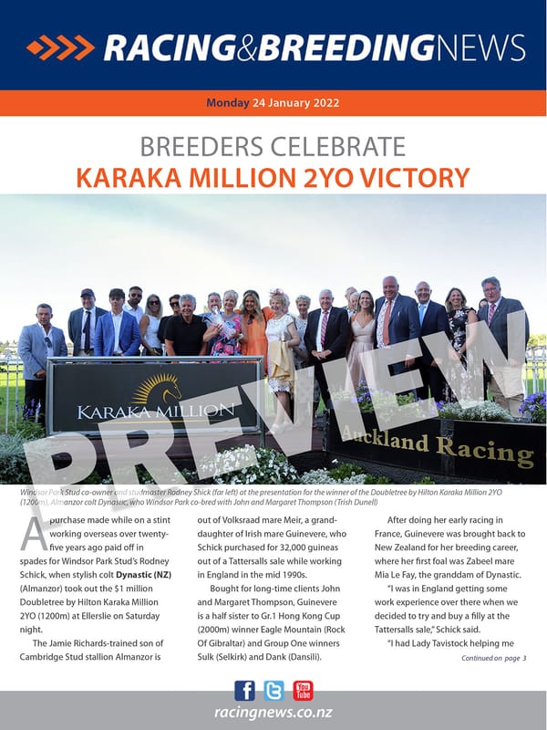 NZ Racing and Breeding News – 24 January 2022